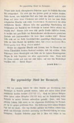 493-500 Der gegenwärtige Stand der Normalzeit