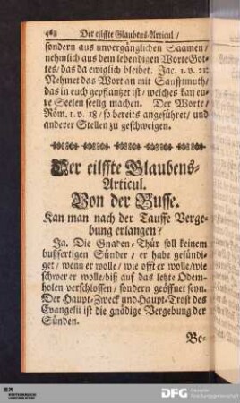 Der eilffte Glaubens-Articul. Von der Busse.