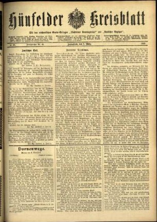 Ausgabe vom Samstag, den 01. März 1913.