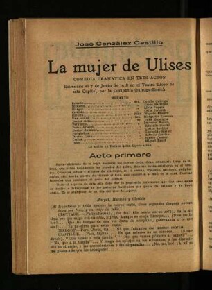 La mujer de Ulises : comedia dramática en tres actos