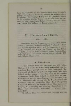 II. Die einzelnen Staaten 1866-1870