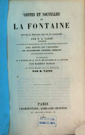 Contes et nouvelles de La Fontaine