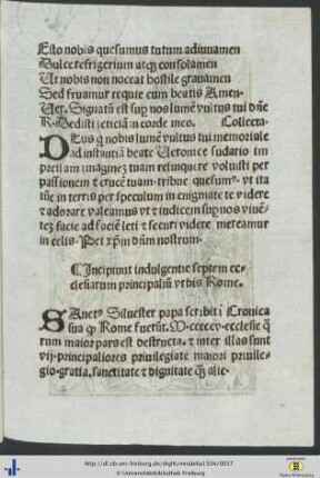 Incipiunt indulgentie septem ecclesiarum principalium urbis Rome.