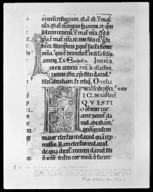 Liber matutinalis des Konrad von Scheyern — Initiale H (ic) mit einem nackten Rankenkletterer, Folio 42