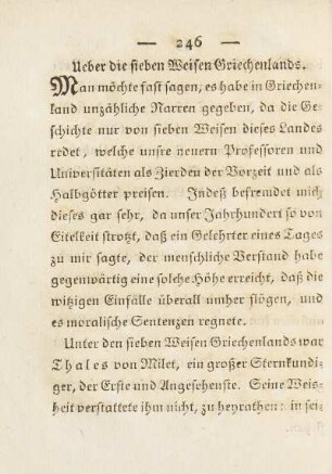 Ueber die sieben Weisen Griechenlands.