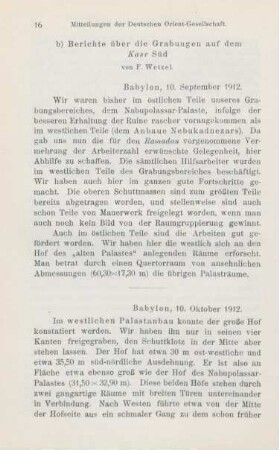 2b. Berichte über die Grabungen auf dem Kasr Süd