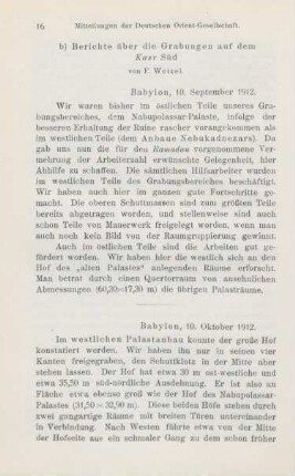 2b. Berichte über die Grabungen auf dem Kasr Süd