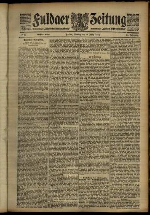 Erste Ausgabe vom Montag, den 18. März 1912.