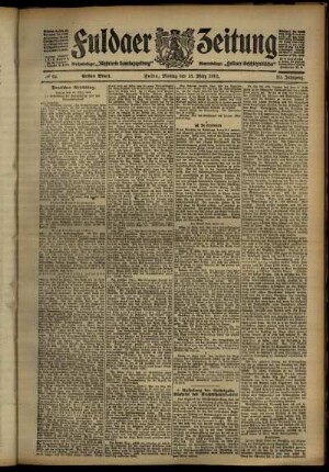 Erste Ausgabe vom Montag, den 18. März 1912.