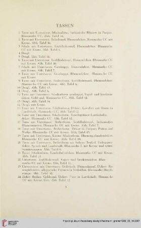 Tassen (Nr. 1-24)