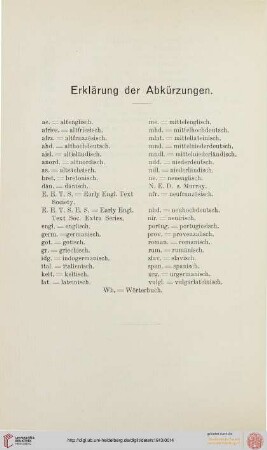 Erklärung der Abkürzungen