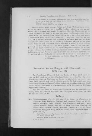 Russische Verhandlungen mit Dänemark. - 1428 Jan. 23.