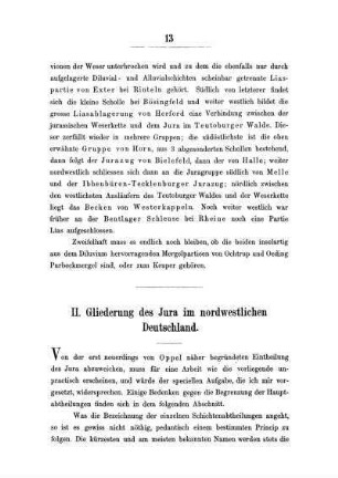 II. Gliederung des Jura im nordwestlichen Deutschland