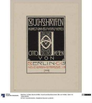 Buchschriften. Kunst-und Buchdruckerei Otto von Holten