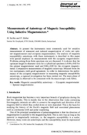 Measurement of anisotropy of magnetic susceptibility using inductive magnetometers