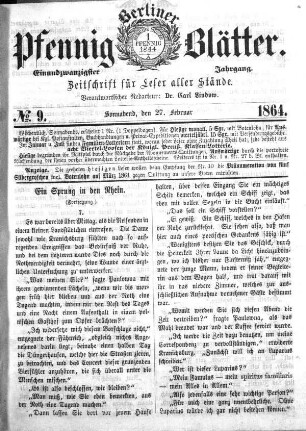 No. 9, Sonnabend, den 27. Februar 1865