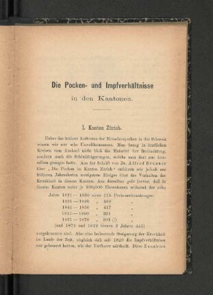 I. Kanton Zürich.