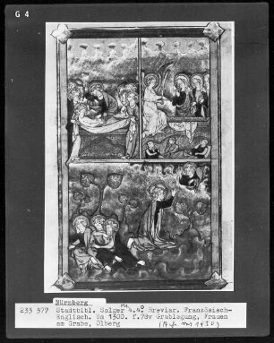 Breviar — Bildseite mit drei Szenen aus dem Leben Jesu, Folio 78verso