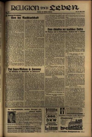 Dritte Ausgabe vom Sonntag, den 23. Mai 1937.