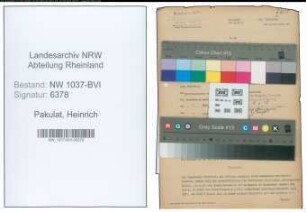 Entnazifizierung Heinrich Pakulat , geb. 27.09.1884 (Dachdecker)