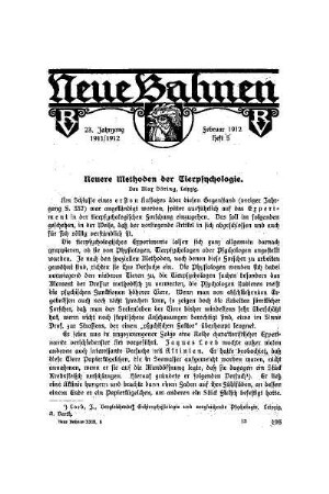 Neuere Methoden der Tierpsychologie