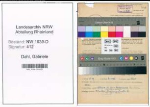 Entnazifizierung Gabriele Dahl , geb. 23.08.1904 (Studienraetin)