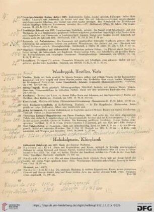 Wandteppich, Textilien, Varia (Nr. 218-225)