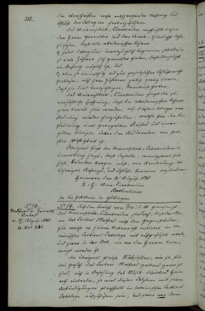 Bewilligung des Antrags des Lateinlektors Melford; Aufführung des Unterrichts des Musikdirektors Heinroth im Vorlesungsverzeichnis.