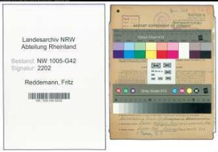 Entnazifizierung Fritz Reddemann , geb. 11.08.1902 (Friseur)