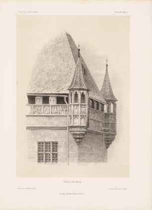 Erker, Nürnberg: Perspektivische Ansicht (aus: Architektonisches Skizzenbuch, H. 48/5, 1860)