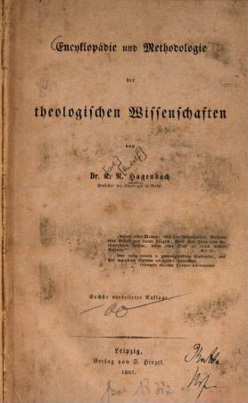 Encyklopädie und Methodologie der theologischen Wissenschaften