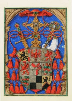 fol. 2: Neunfeldiges Wappen Albrechts von Brandenburg (Nikolaus Glockendon)