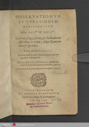 26/27: De Penis, Virgæ, Scroti, & Testiculorum affectibus ac vitiis; déque Ramicum diversis speciebus