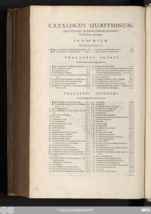 Catalogus Quaestionum, Quae in Prooemio, & quatuor Catholici Orthodoxi Tracatibus agitantur.