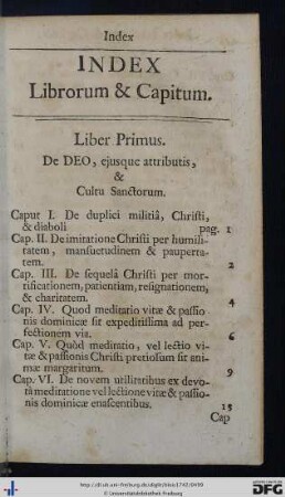 Index Librorum et Capitum.