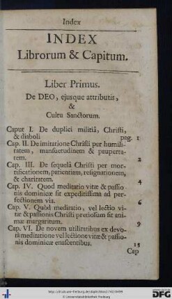 Index Librorum et Capitum.