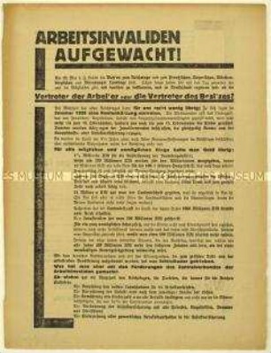 Aufruf des Zentralverbandes der Arbeitsinvaliden und Witwen Deutschlands zur Reichstagswahl 1928