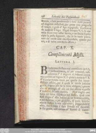 Cap. X. Complimenti Misit.