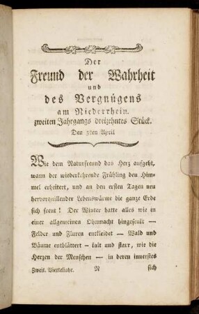 zweiten Jahrgangs dreizehntes Stück. Den 5ten April