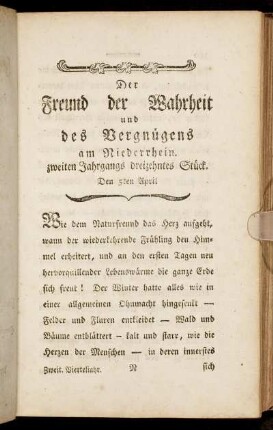 zweiten Jahrgangs dreizehntes Stück. Den 5ten April