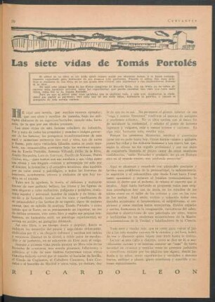 Las siete vidas de Tomás Portolés.