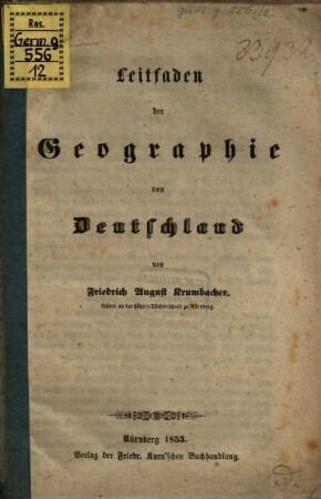 Leitfaden der Geographie von Deutschland