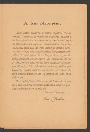 A los obreros.