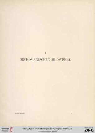 I. Die romanischen Bildwerke