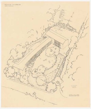 Schule, Siegen Grünplanung: Perspektivische Ansicht (Vogelschau)