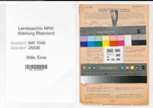 Entnazifizierung Erna Wille , geb. 05.08.1904 (Gymnastiklehrerin)
