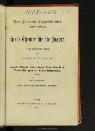 Hirt's Theater für die Jugend : leicht aufführbare Stücke für verschiedene Altersstufen