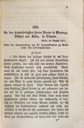 Die sämmtlichen Schriften der heiligen Theresia von Jesu. 5,2, Die sämmtlichen Briefe der heiligen Theresia von Jesu ; 2. Abt., Briefe 169 bis 408