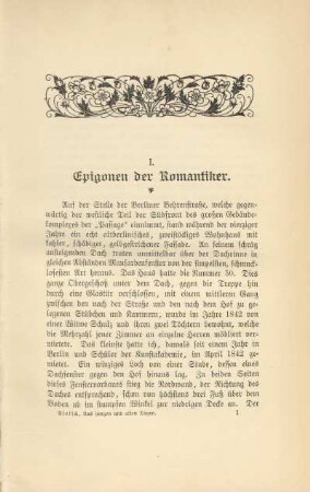 I. Epigonen der Romantiker