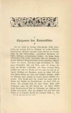 I. Epigonen der Romantiker